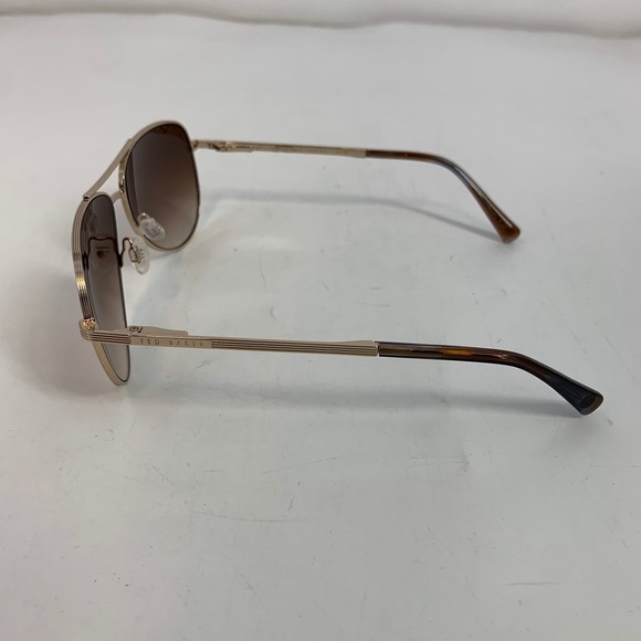 Ted Baker London Gold Aviator Sunglasses TWS226 57-14 Brown Gradient Lenses - Picture 3 of 8